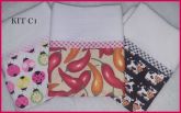 kit com 3 panos de prato